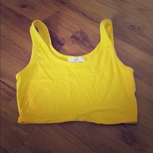 Vibrant yellow soft crop tank top